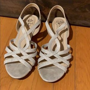 Silver wedge shoes